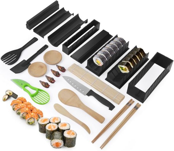 Sushi Making Kit – 23-Piece Set with Molds, Rice Paddle, and Sushi Mat for Easy Homemade Sushi