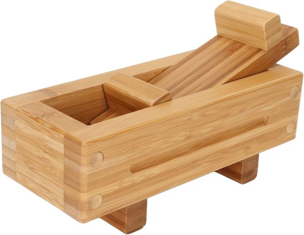 Wood Sushi Press Kit 862g Food-Safe Wood for DIY Sushi Rolls Includes 3 Accessories Handcrafted Japanese Design for Home Parties, Meal Prep, Beginner Cooking