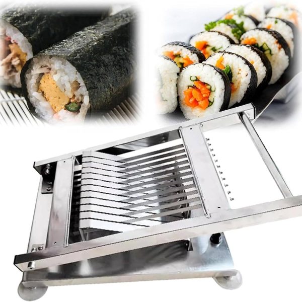 Stainless Steel Sushi Roll Cutter, 12-Section Manual Rice Ball Cutter for Smooth Cutting in Restaurants & Bars, Perfect for Sushi Making & Food Prep